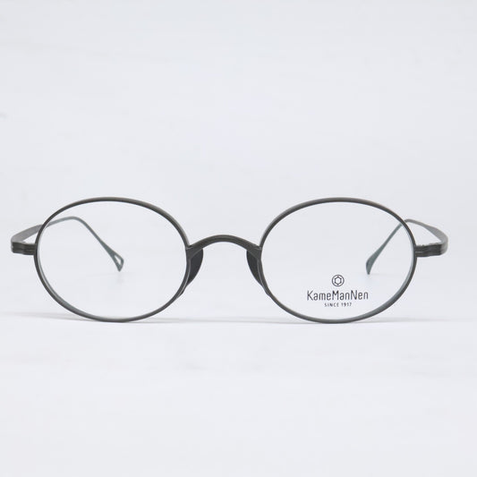 KameManNen カメマンネン 【美品】KMN9918 MBK TITANIUM デモレンズ オーバルシェイプ アイウェア 眼鏡