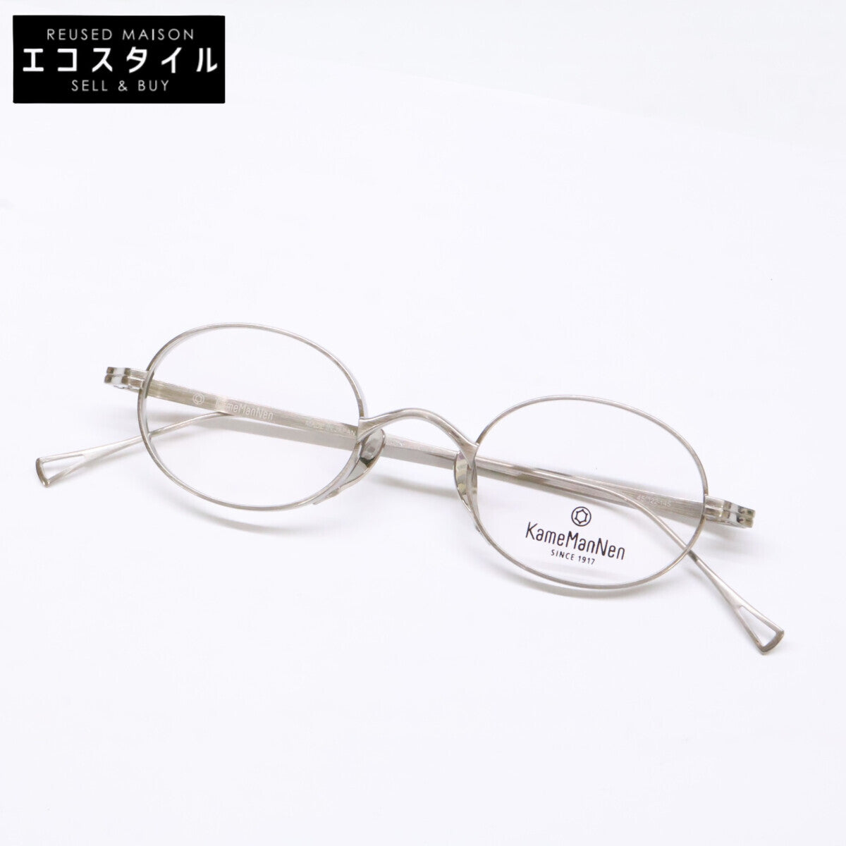 KameManNen カメマンネン 【美品】KMN9918 TSH TITANIUM デモレンズ オーバルシェイプ アイウェア 眼鏡