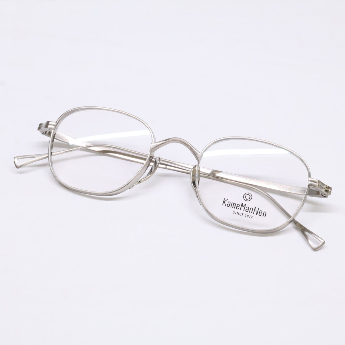 KameManNen カメマンネン 【美品】KMN114 チタン ワイド スクエアシェイプ 眼鏡