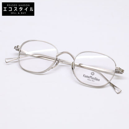 KameManNen カメマンネン 【美品】KMN114 チタン ワイド スクエアシェイプ 眼鏡