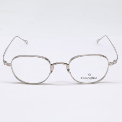 KameManNen カメマンネン 【美品】KMN114 チタン ワイド スクエアシェイプ 眼鏡