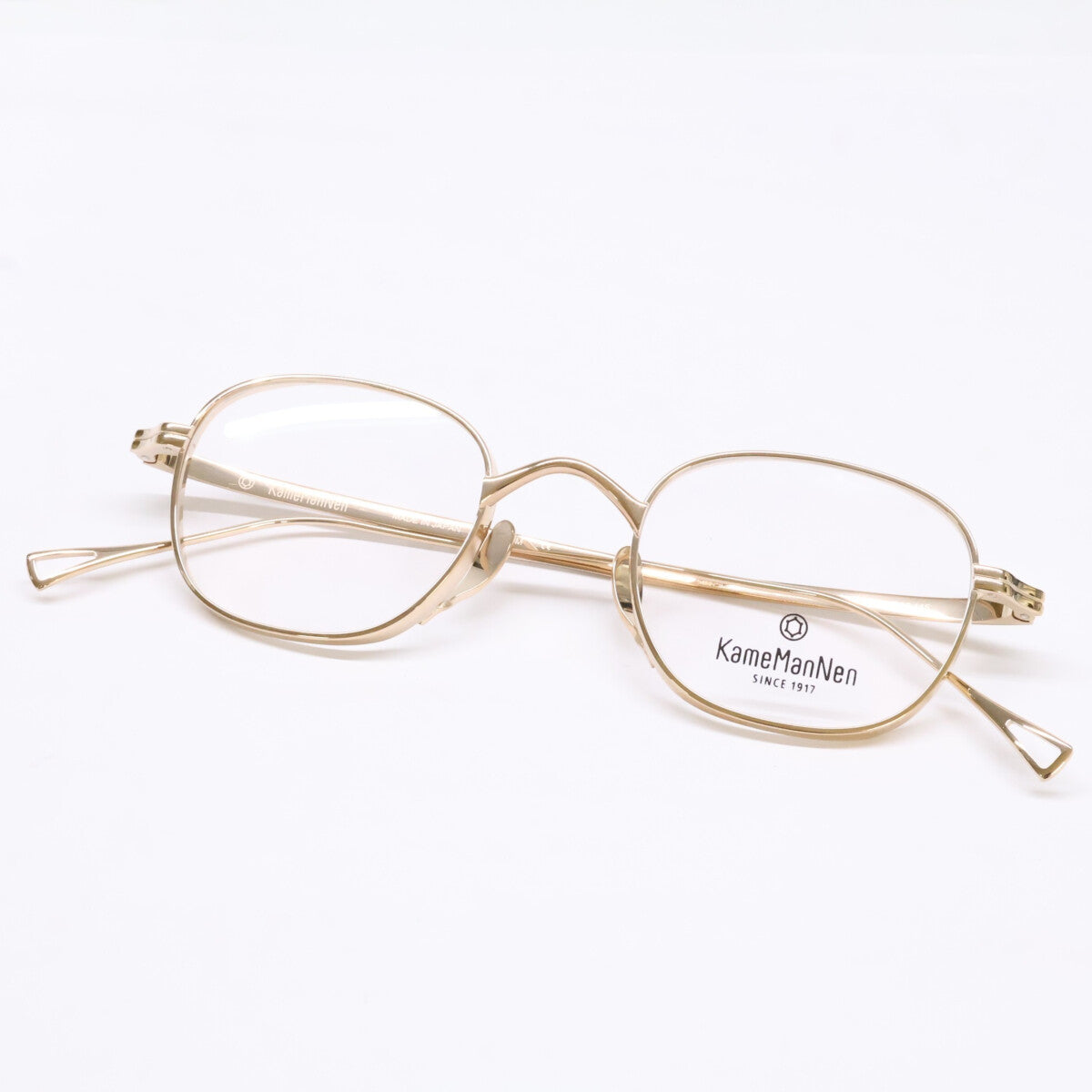 KameManNen カメマンネン 【美品】KMN114 チタン ワイド スクエアシェイプ 眼鏡