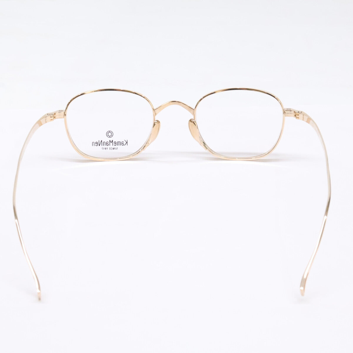 KameManNen カメマンネン 【美品】KMN114 チタン ワイド スクエアシェイプ 眼鏡