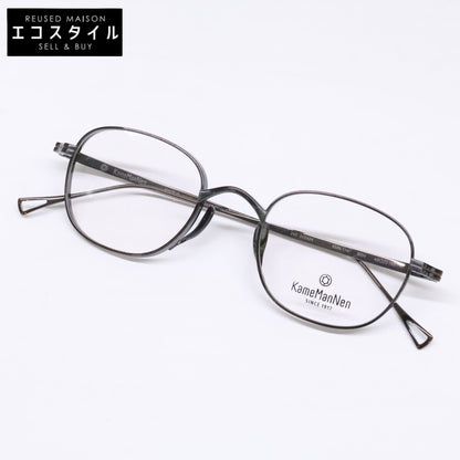KameManNen カメマンネン 【美品】KMN114 チタン ワイド スクエアシェイプ 眼鏡
