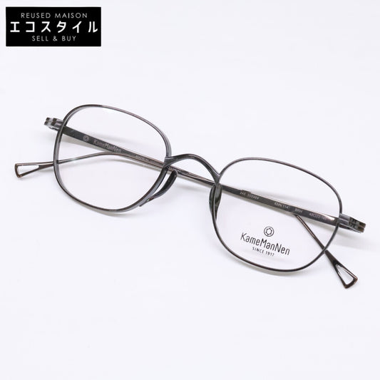KameManNen カメマンネン 【美品】KMN114 チタン ワイド スクエアシェイプ 眼鏡