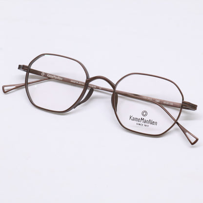 KameManNen カメマンネン 【美品】KMN9917 メタル ワイド オクタゴンシェイプ 眼鏡