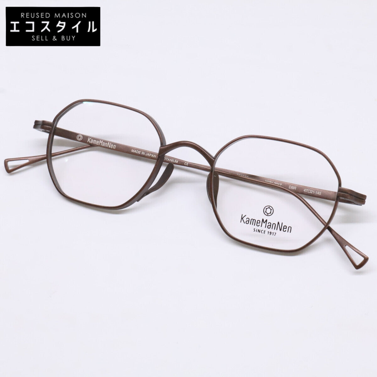 KameManNen カメマンネン 【美品】KMN9917 メタル ワイド オクタゴンシェイプ 眼鏡