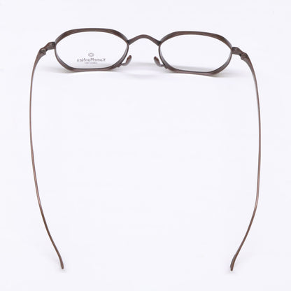 KameManNen カメマンネン 【美品】KMN9917 DBR TITANIUM デモレンズ ワイドオクタゴンシェイプ アイウェア 眼鏡