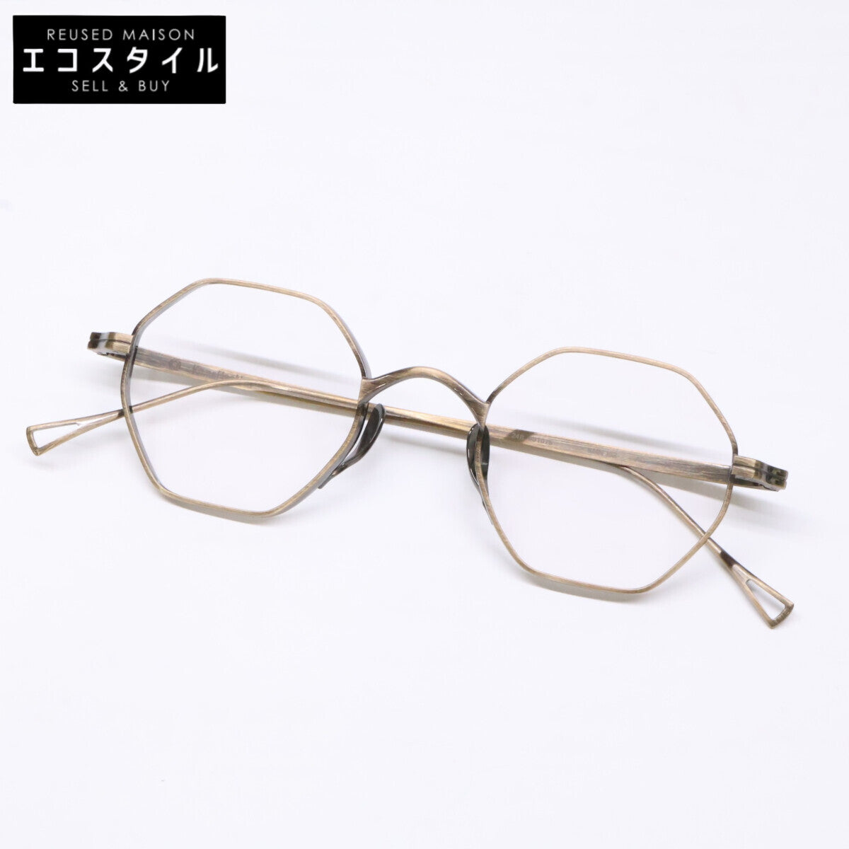 KameManNen カメマンネン 【美品】KMN152 AG TITANIUM オクタゴンシェイプ アイウェア 眼鏡