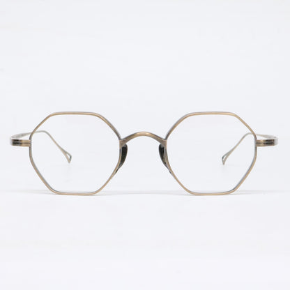 KameManNen カメマンネン 【美品】KMN152 AG TITANIUM オクタゴンシェイプ アイウェア 眼鏡