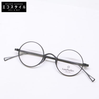 KameManNen カメマンネン 【美品】KMN-99 MBK TITANIUM デモレンズ ラウンドシェイプ アイウェア 眼鏡
