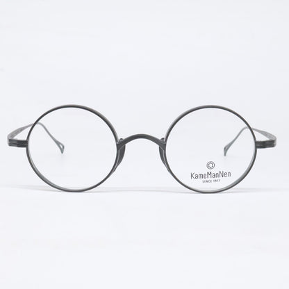 KameManNen カメマンネン 【美品】KMN-99 MBK TITANIUM デモレンズ ラウンドシェイプ アイウェア 眼鏡