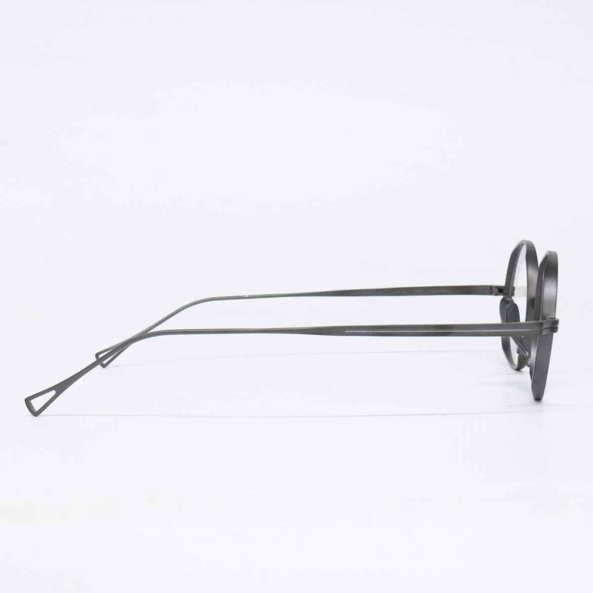 KameManNen カメマンネン 【美品】KMN-99 MBK TITANIUM デモレンズ ラウンドシェイプ アイウェア 眼鏡