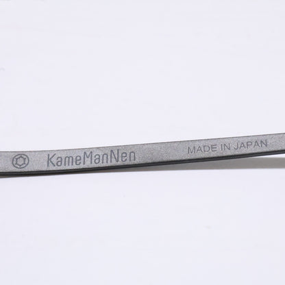 KameManNen カメマンネン 【美品】KMN-99 MBK TITANIUM デモレンズ ラウンドシェイプ アイウェア 眼鏡