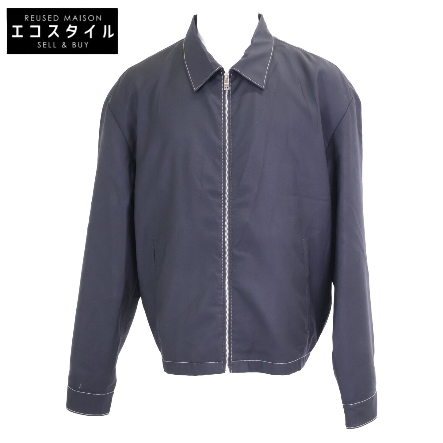 PRADA プラダ 【国内正規】SGC196 バックトライアングル ホワイトステッチ ウール ジップアップ ジャケット ジャケット
