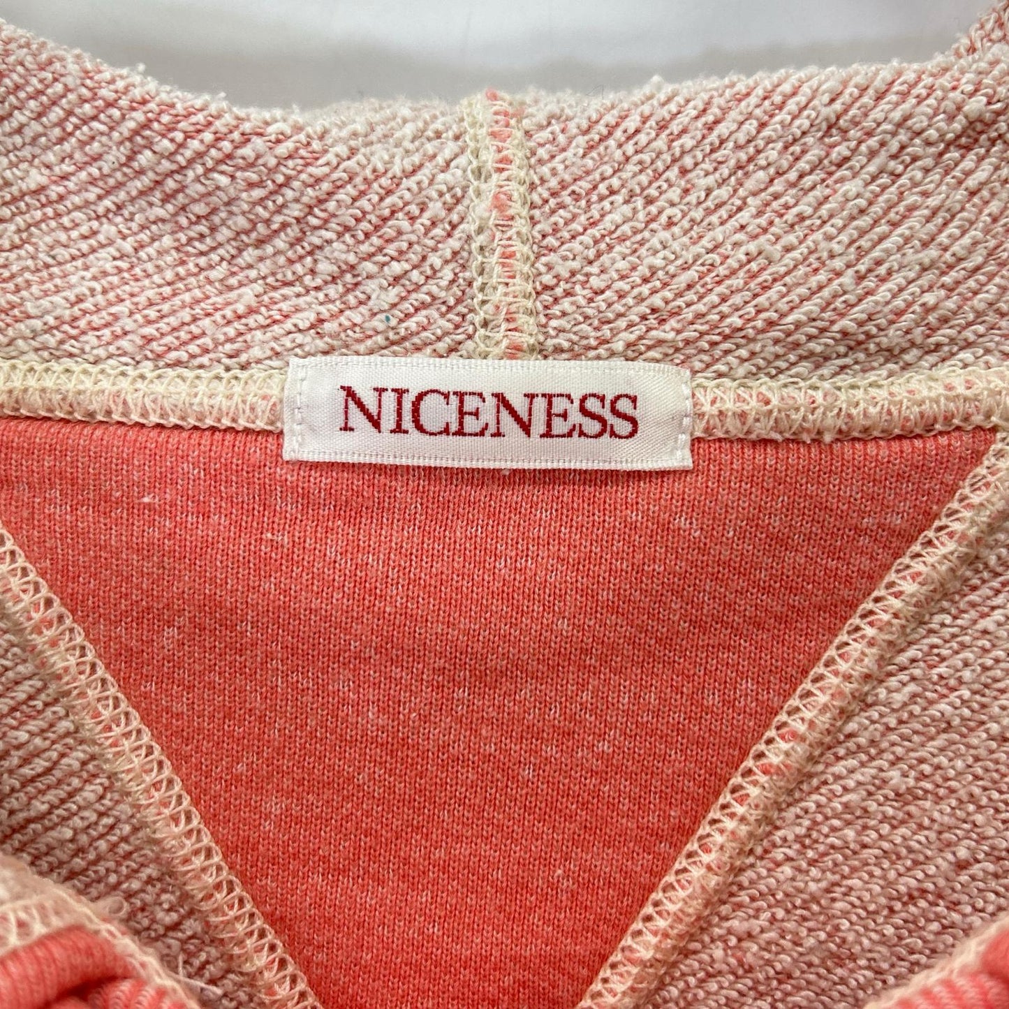 NICENESS ナイスネス 24SS NN-1702J13 ピンク シルクコットン 後付けフーディ プルオーバースウェット トップス