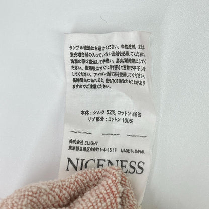 NICENESS ナイスネス 24SS NN-1702J13 ピンク シルクコットン 後付けフーディ プルオーバースウェット トップス