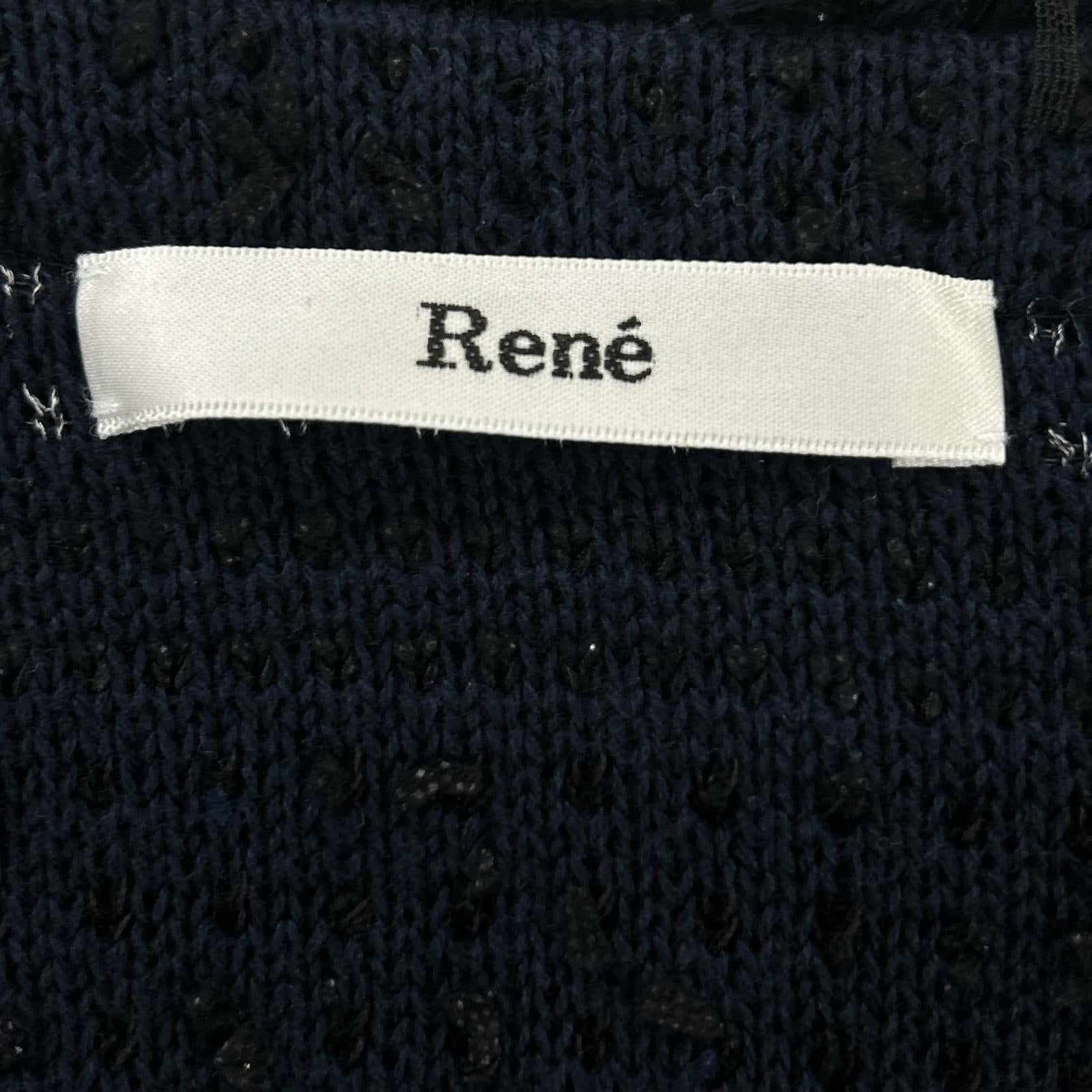 Rene ルネ 6112180 ネイビー×ブラック アクリルナイロン ツイードコート コート