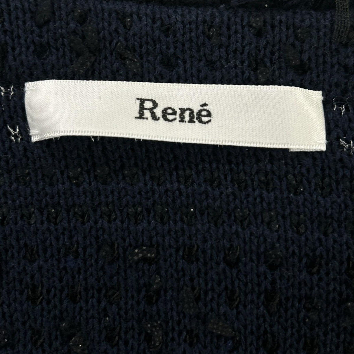 Rene 6112180 Navy × Black Acrylic-Nylon Tweed Coat Coat
