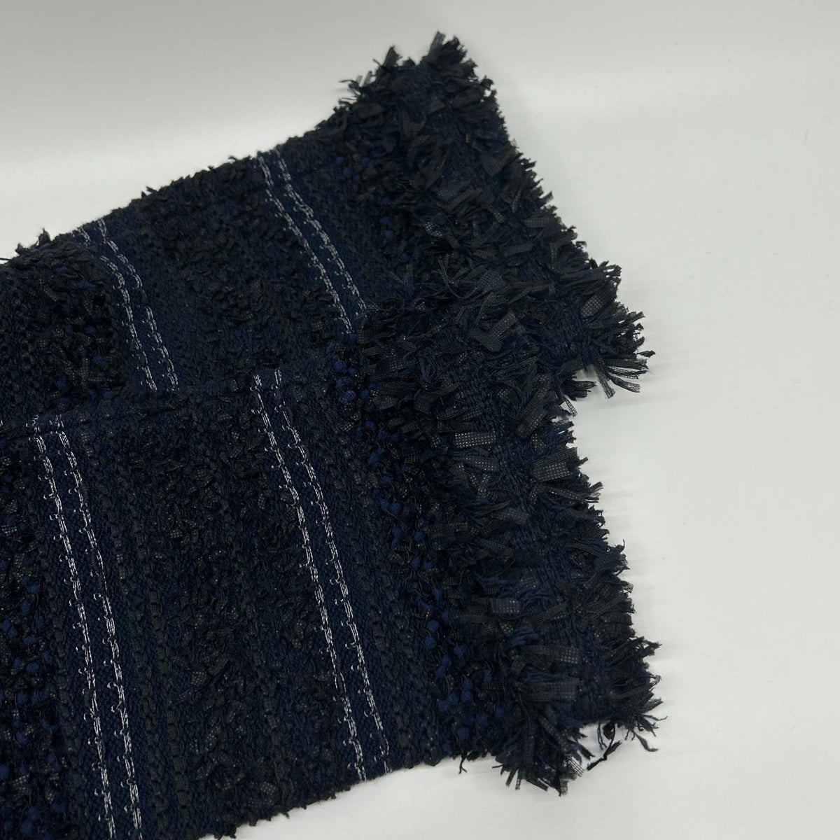 Rene 6112180 Navy × Black Acrylic-Nylon Tweed Coat Coat