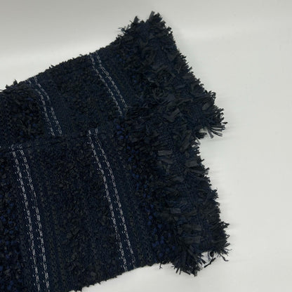 Rene 6112180 Navy × Black Acrylic-Nylon Tweed Coat Coat