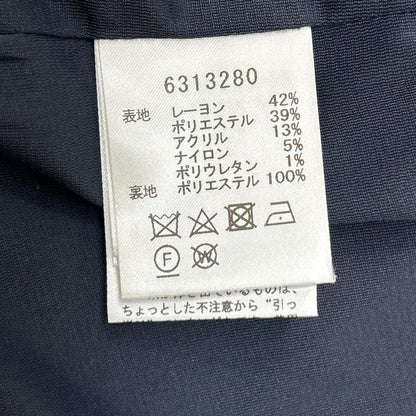 Rene ルネ 6313280 ネイビー レーヨン混 パールボタン ノーカラーツイードジャケット ジャケット