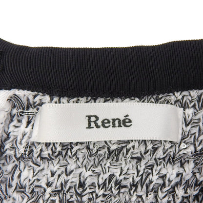 Rene ルネ 美品 ツイードノースリーブワンピース レディース ホワイト×ブラック 36 6412570 ワンピース