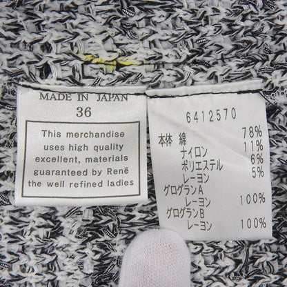 Rene ルネ 美品 ツイードノースリーブワンピース レディース ホワイト×ブラック 36 6412570 ワンピース