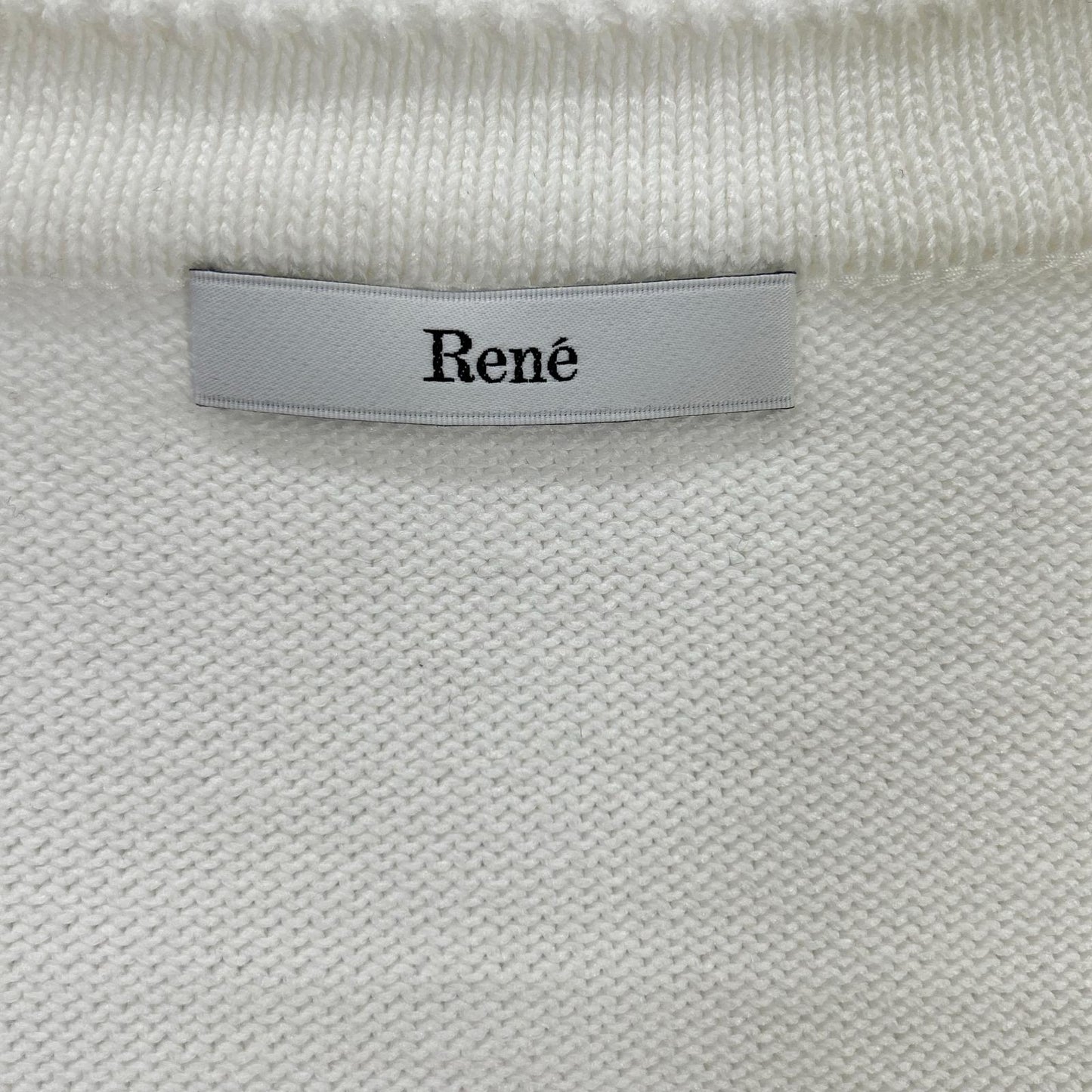 Rene ルネ 6312401 ホワイト フローラルデザイン ノーカラーニットジャケット ジャケット