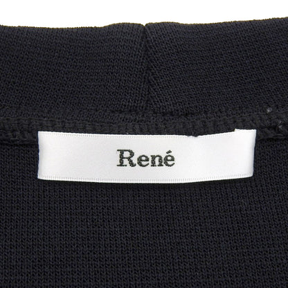 Rene ルネ 美品 パールボタン ニットジャケット レディース 黒 ブラック 34 6032310 ジャケット