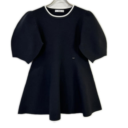 Rene ルネ 24AW 6432130 ブラック バルーンスリーブ フレアスカート ニットワンピース トップス