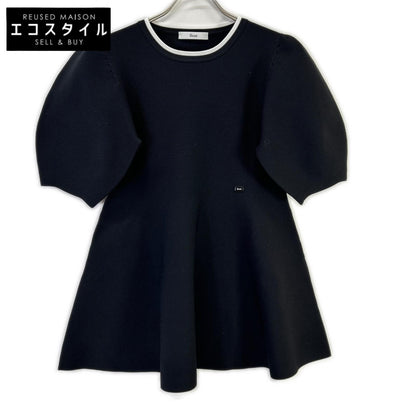 Rene ルネ 24AW 6432130 ブラック バルーンスリーブ フレアスカート ニットワンピース トップス
