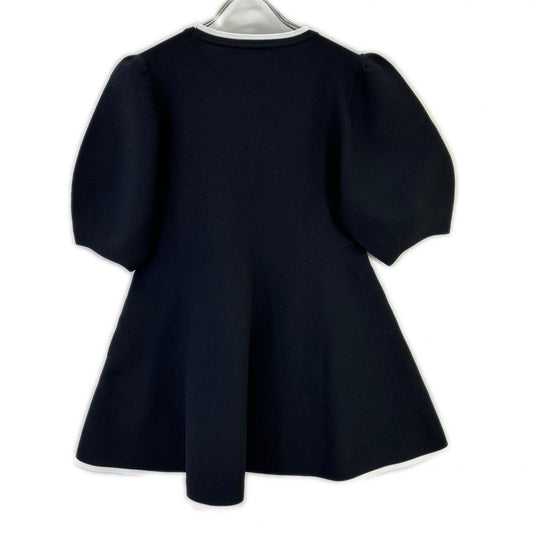 Rene ルネ 24AW 6432130 ブラック バルーンスリーブ フレアスカート ニットワンピース トップス