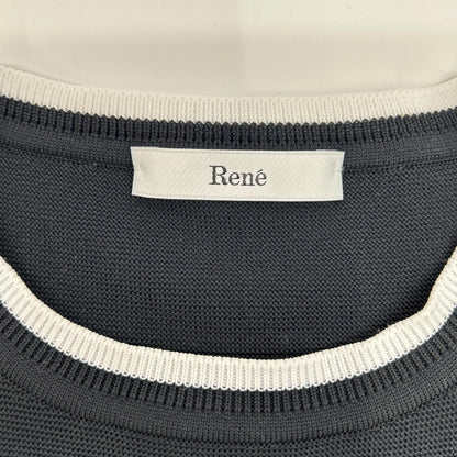 Rene ルネ 24AW 6432130 ブラック バルーンスリーブ フレアスカート ニットワンピース トップス