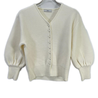 Rene ルネ 24AW 6412200 アイボリー パールボタン コットンニット トップス