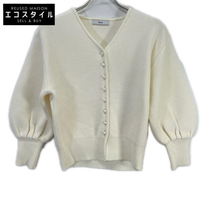 Rene ルネ 24AW 6412200 アイボリー パールボタン コットンニット トップス