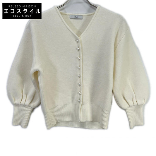 Rene ルネ 24AW 6412200 アイボリー パールボタン コットンニット トップス