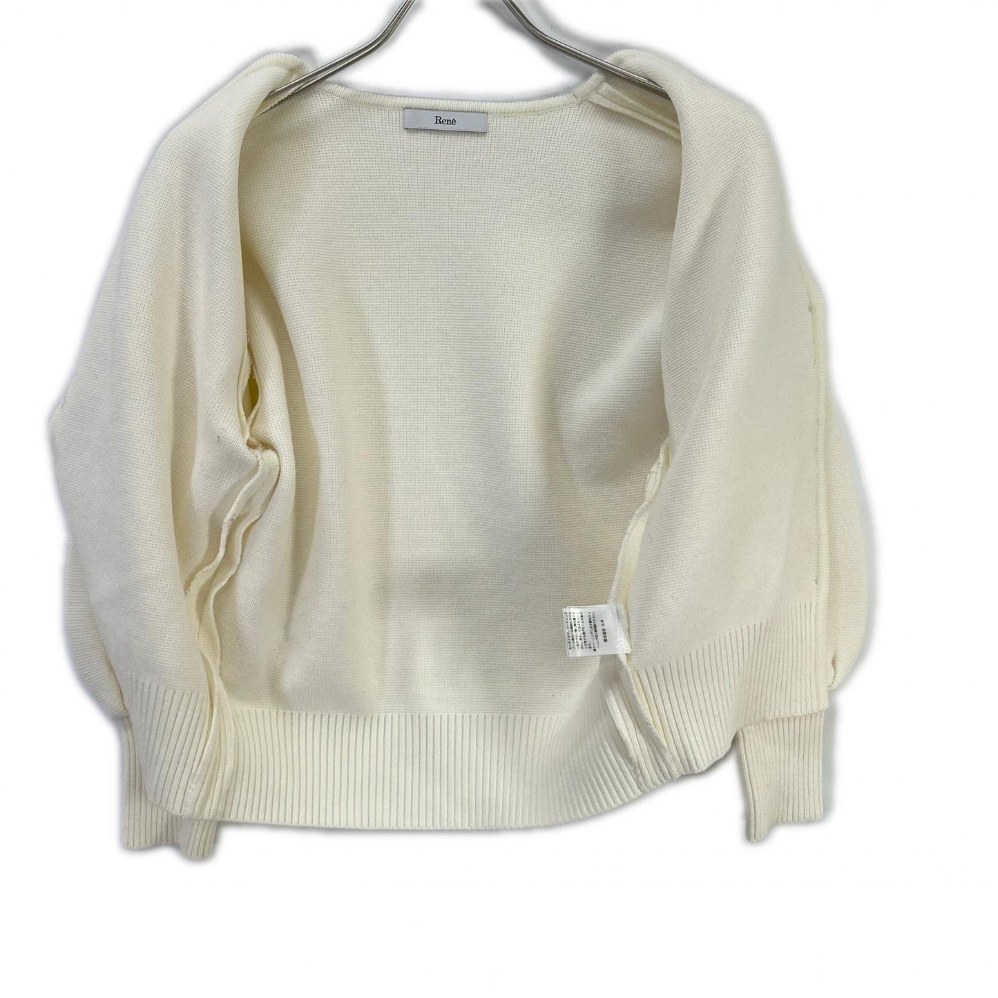 Rene ルネ 24AW 6412200 アイボリー パールボタン コットンニット トップス