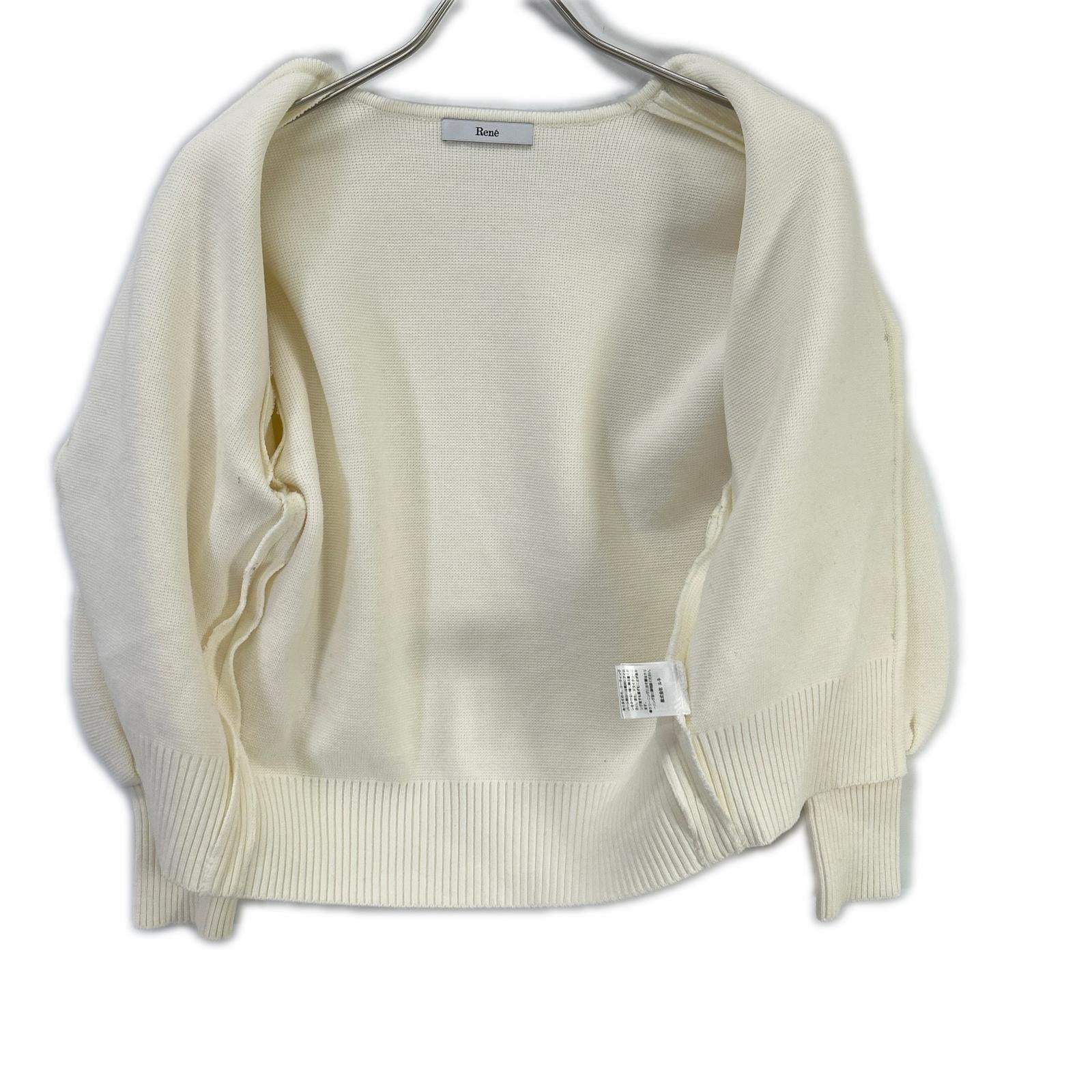 Rene ルネ 24AW 6412200 アイボリー パールボタン コットンニット トップス