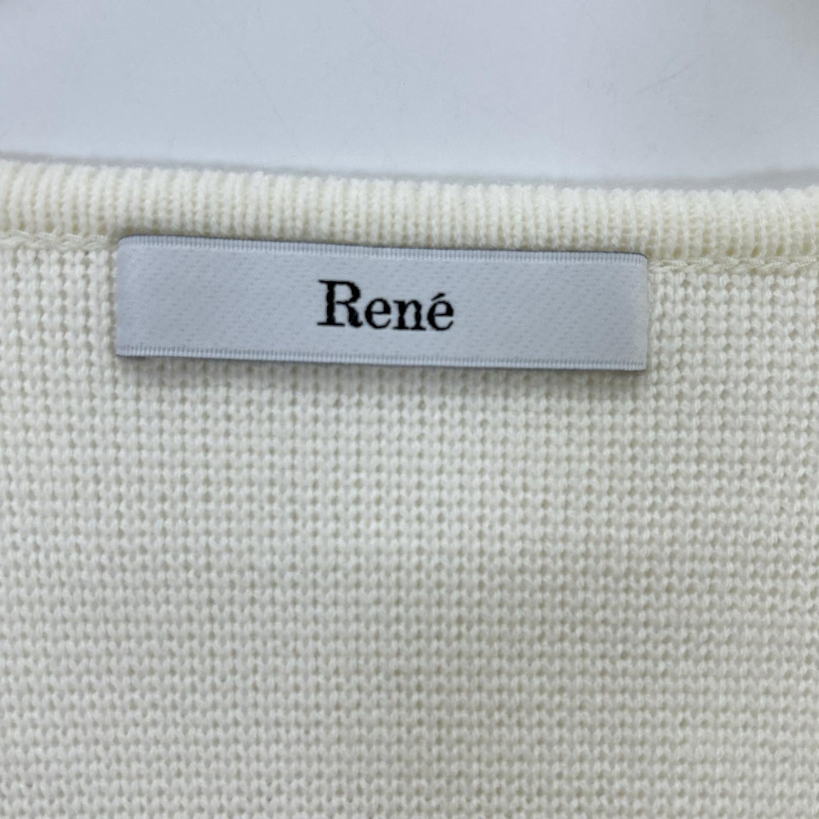 Rene ルネ 24AW 6412200 アイボリー パールボタン コットンニット トップス