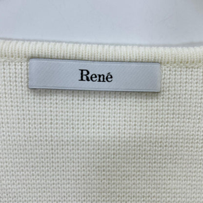 Rene ルネ 24AW 6412200 アイボリー パールボタン コットンニット トップス