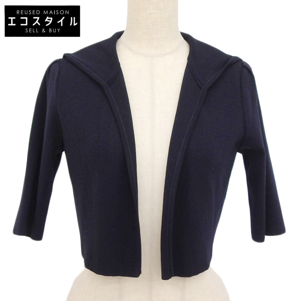 Rene Excellent-Condition Short-Length Hooded Knit Cardigan Tops for Women Navy 36 6822480 Tops