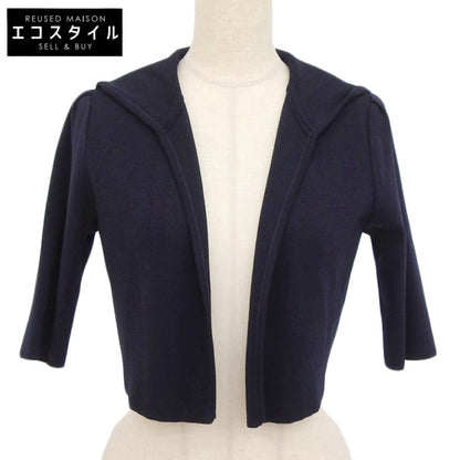 Rene Excellent-Condition Short-Length Hooded Knit Cardigan Tops for Women Navy 36 6822480 Tops