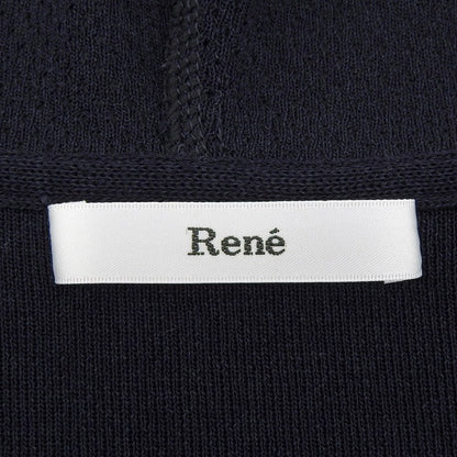 Rene ルネ 美品 ショート丈 フーテッドニットカーディガン トップス レディース ネイビー 36 6822480 トップス