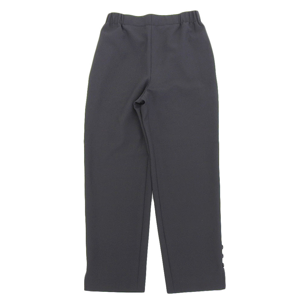 Rene ルネ 美品 レーヨン カメリアボタン スリムパンツ ボトムス レディース ブラック 34 5515010 25SS ボトムス