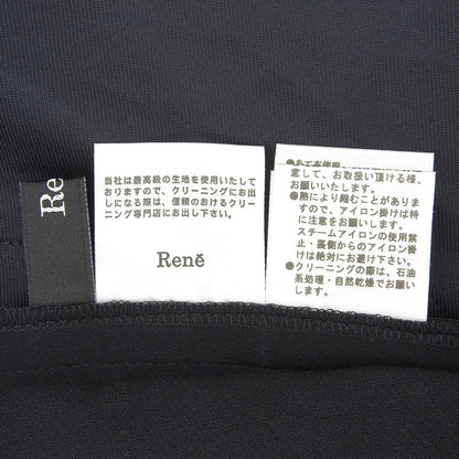 Rene ルネ 美品 レーヨン カメリアボタン スリムパンツ ボトムス レディース ブラック 34 5515010 25SS ボトムス