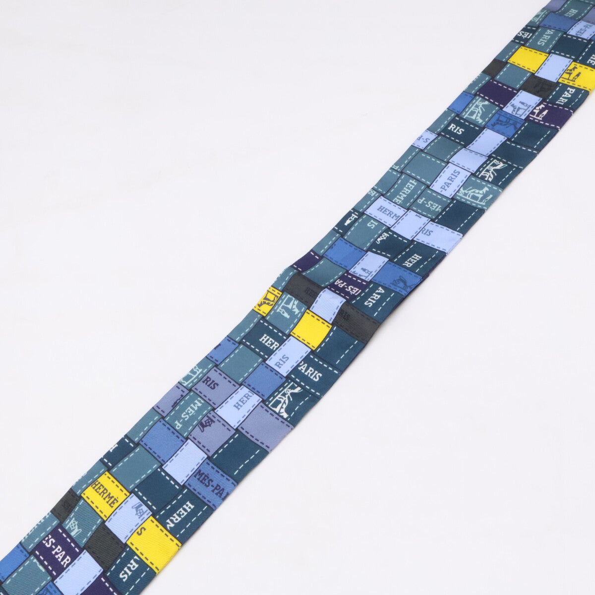 HERMES エルメス 【美品】H062408S 11 BOLDUC AN CARRE ボルデュック・チェック シルク ツイリー スカーフ