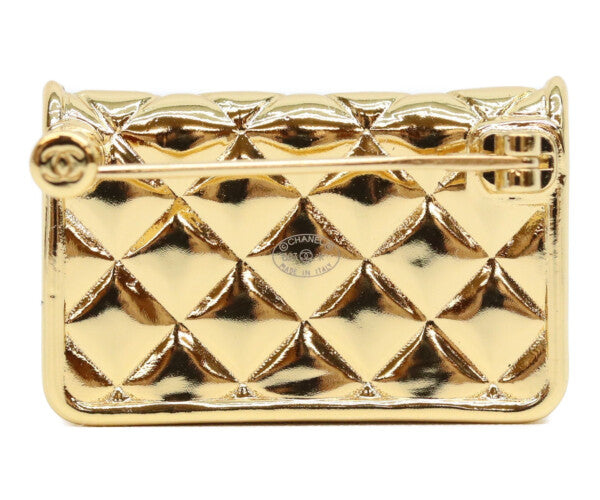 CHANEL シャネル 新品同様 B23K ココマーク ターンロック マトラッセバッグモチーフ ブローチ