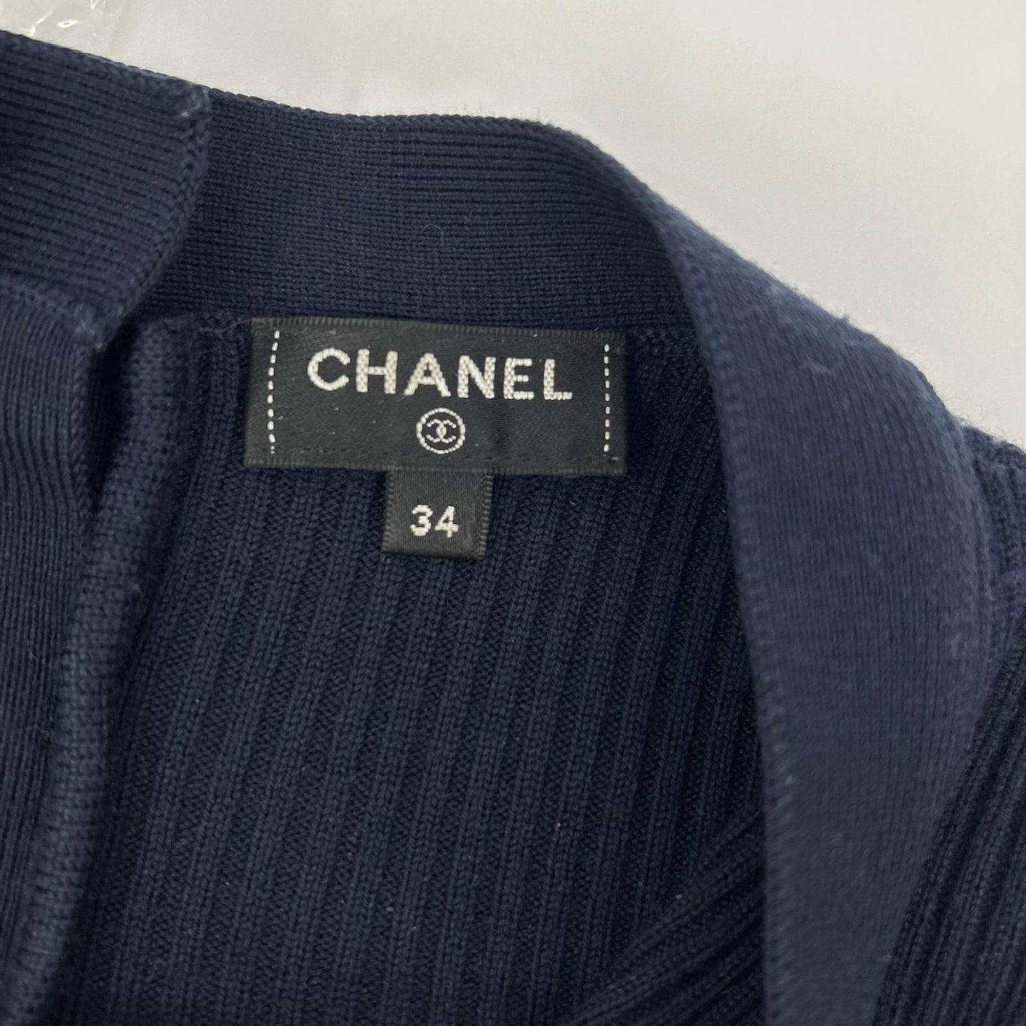 CHANEL シャネル ネイビー パイル地 ココマークボタン ショートスリーブワンピース ワンピース