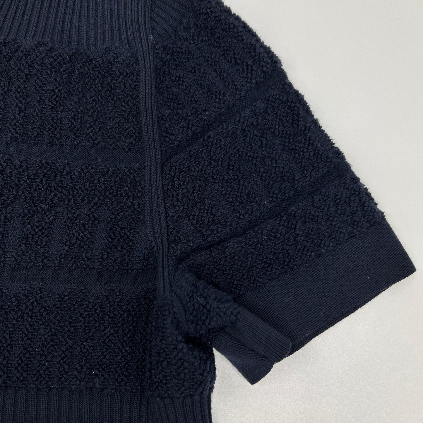 CHANEL シャネル ネイビー パイル地 ココマークボタン ショートスリーブワンピース ワンピース